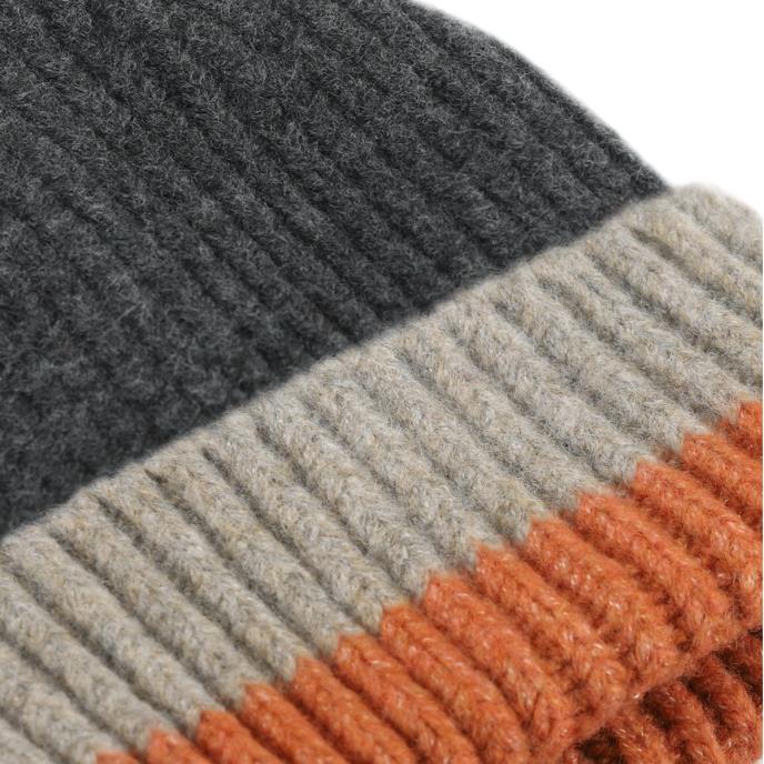totes toasties® Mens Knitted Stripe Hat & Glove Set Charcoal Mix Extra Image 5